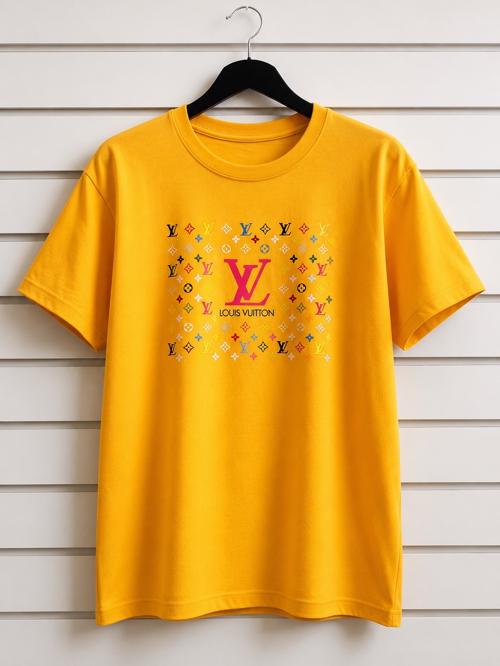 Yellow T-Shirt with Pink Graphic